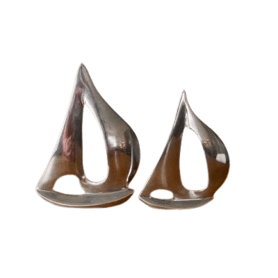 ALUMINIUM BOAT SCULPTURE (POLISH) SET OF 2